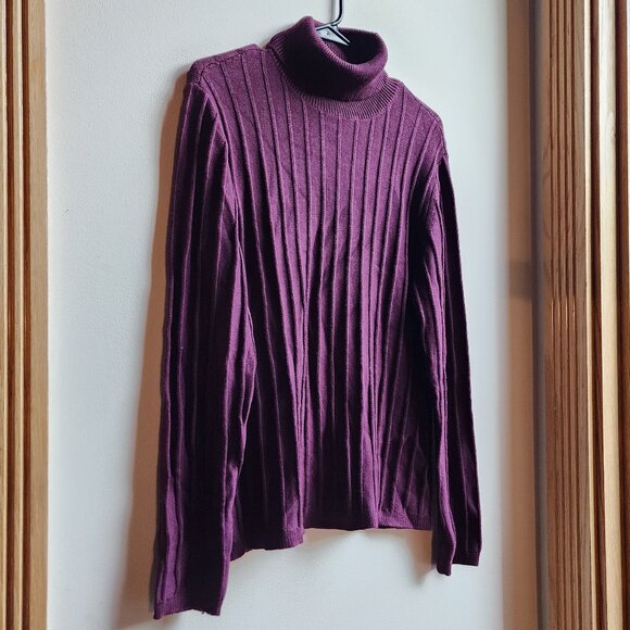 Ann Taylor Purple Ribbed Turtleneck Size Large - Picture 3 of 14